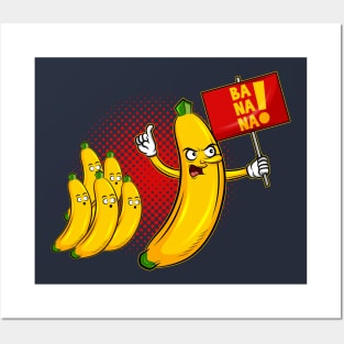 Banana Revolution Banana split fruit gift idea present Posters and Art